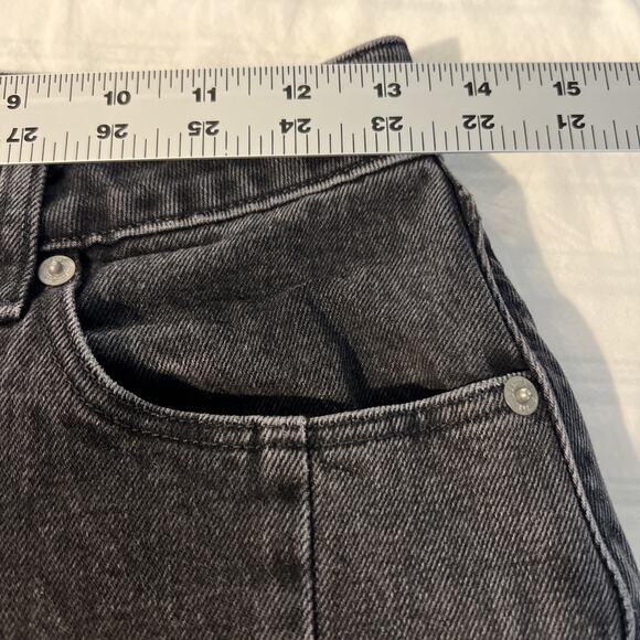 Abercrombie & Fitch Womens The Mom High Rise Jeans Size 27 Black Denim Frayed - Picture 8 of 10